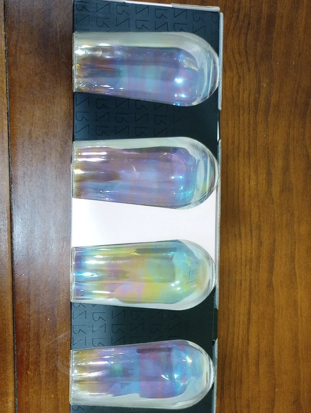 Rachel Zoe Iridescent Stemless Glasses, Set Of 4 - New!
